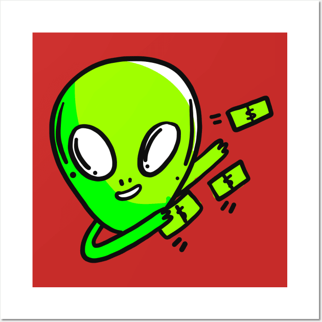 Confident Alien Space Alien Alien Head Wall Art by rjstyle7